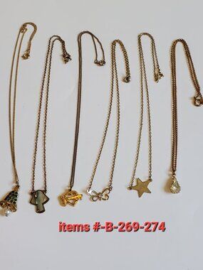 6 Gold Chain Necklaces, items # B -269-274, . wt. 20 grams .